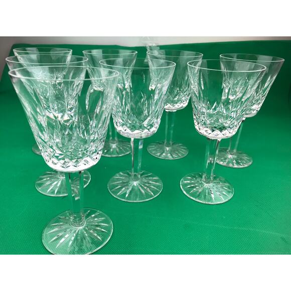 8 Waterford Crystal Lismore Claret Wine Glasses 5.8 Inches Tall Holds 4.5 Ounces - Picture 2 of 7